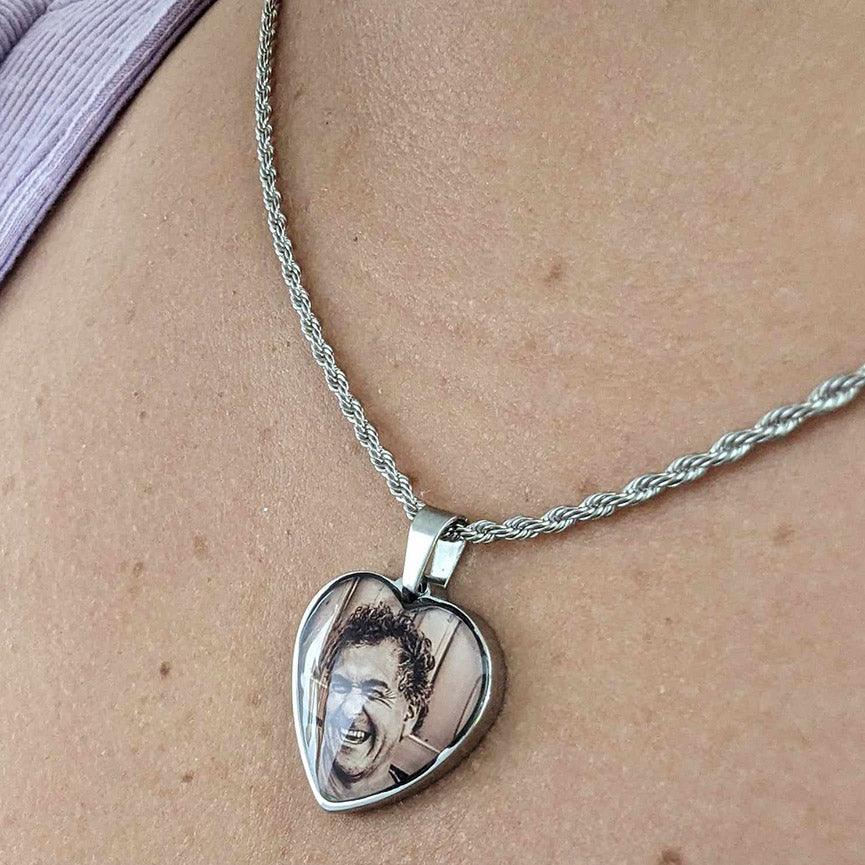 Custom Engravable Heart Photo Necklace - Guardian Angel Collection
