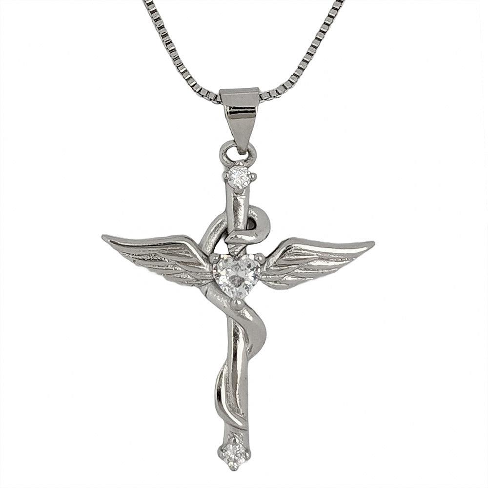 Angel Wing Cross Necklace - Guardian Angel Collection