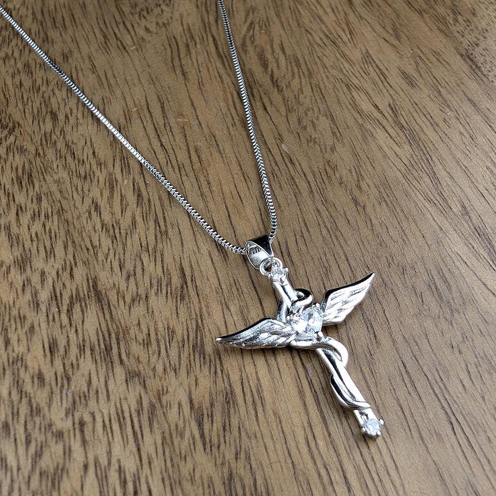 Angel Wing Cross Necklace - Guardian Angel Collection