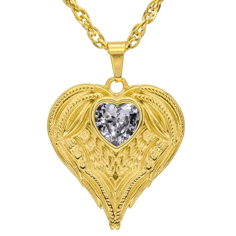 Always In My Heart Stainless Steel Birthstone Necklace - Guardian Angel Collection