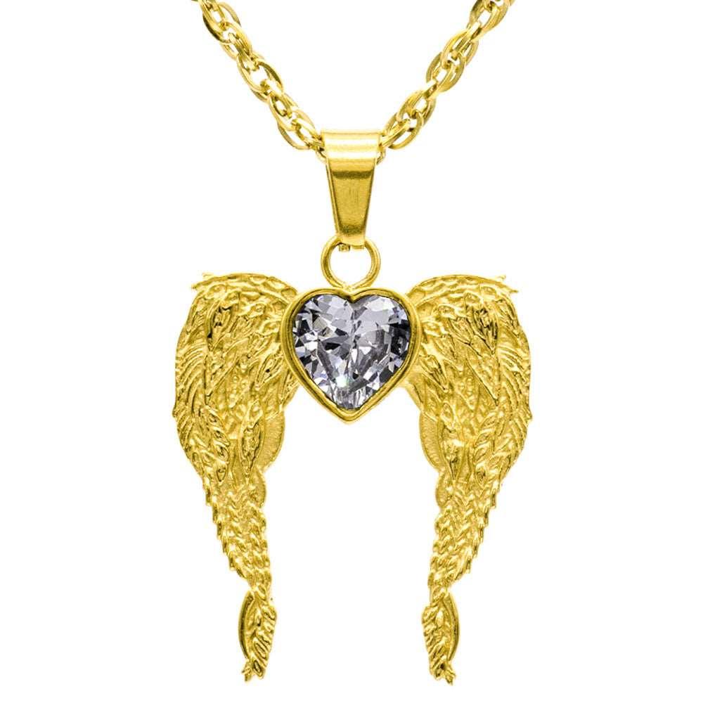 A Big Piece Of My Heart Lives In Heaven Stainless Steel Necklace - Guardian Angel Collection