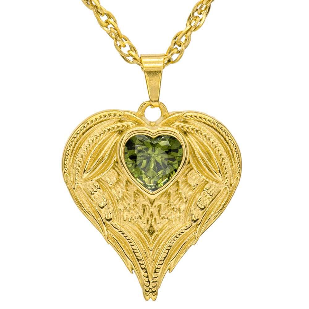 Always In My Heart Stainless Steel Birthstone Necklace - Guardian Angel Collection