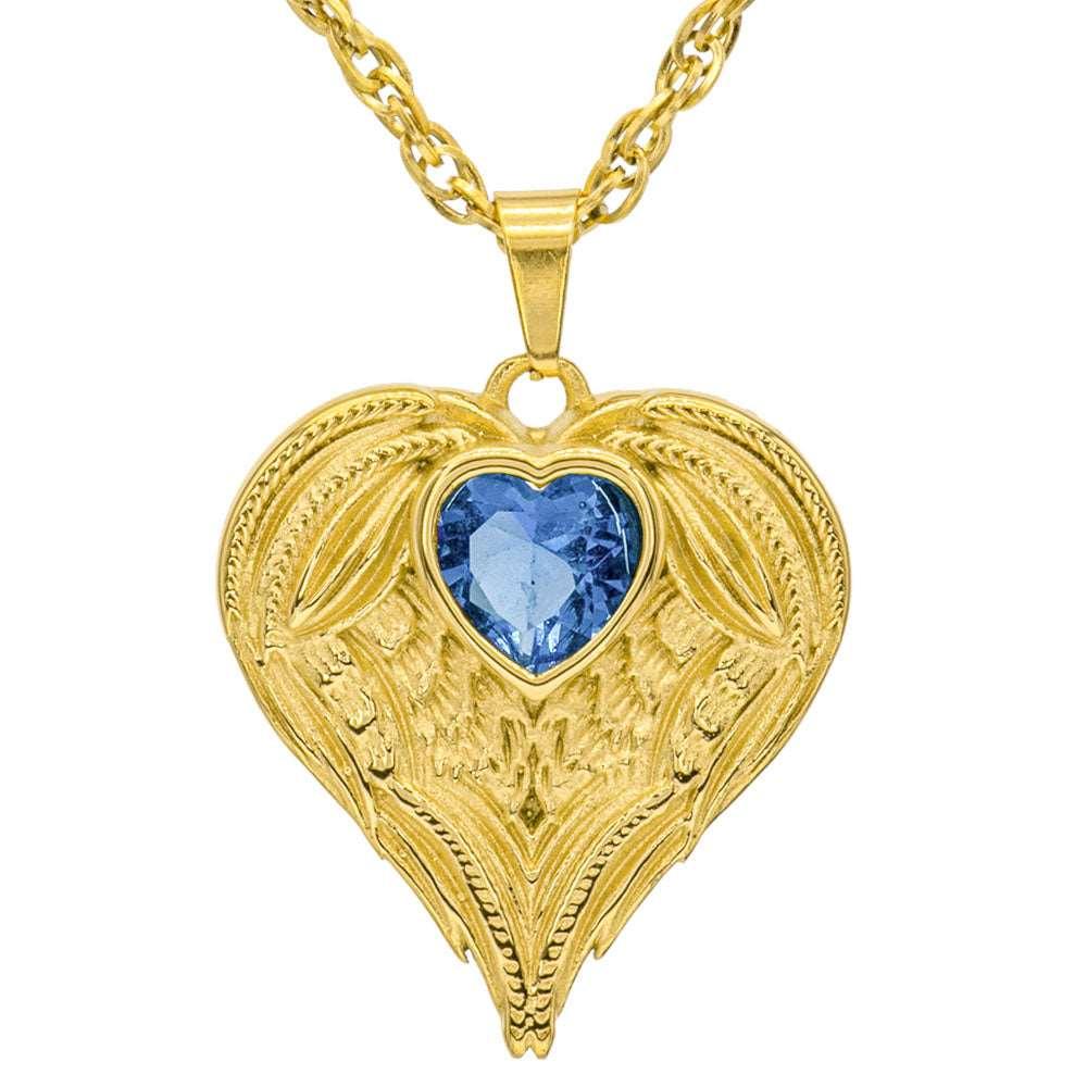 Always In My Heart Stainless Steel Birthstone Necklace - Guardian Angel Collection