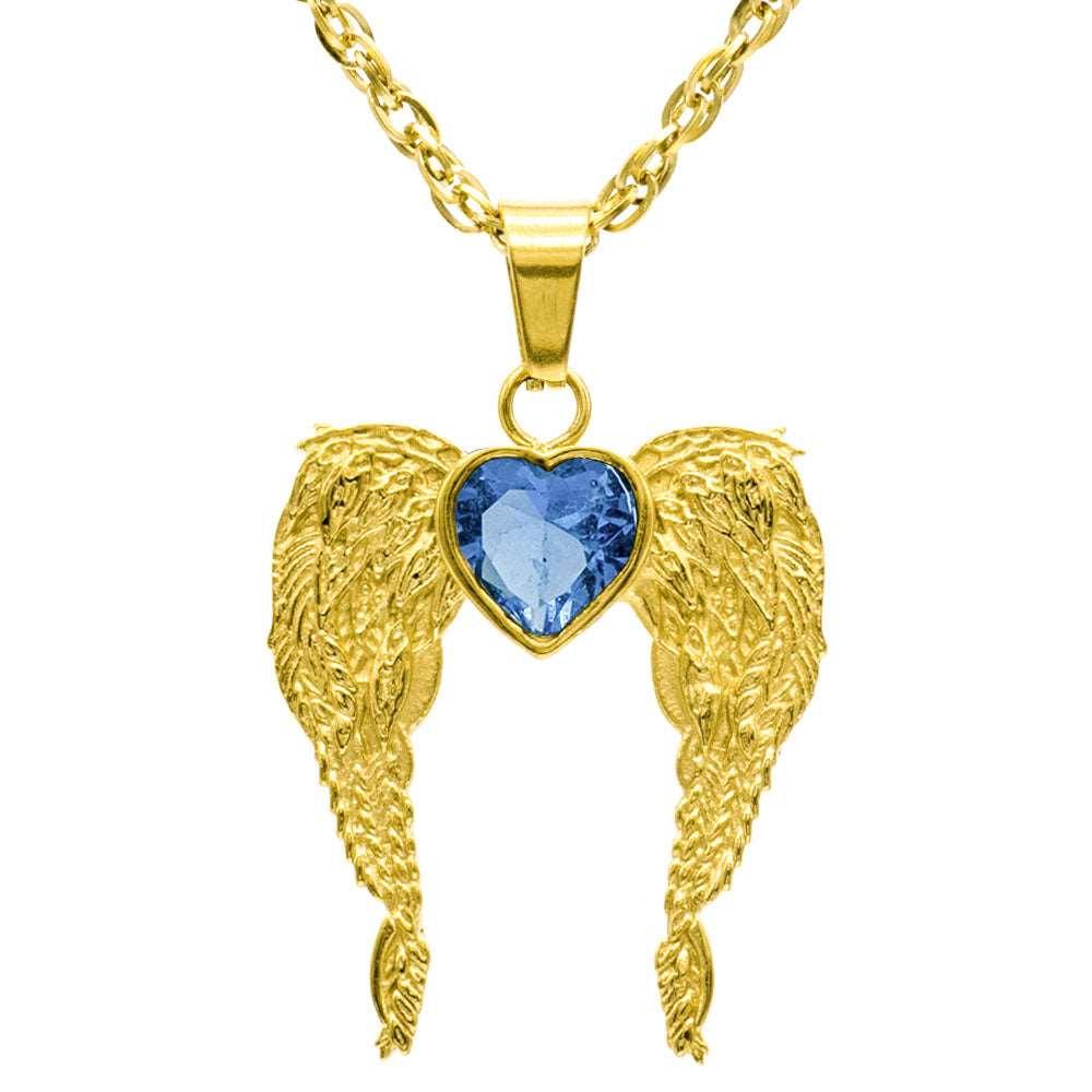 A Big Piece Of My Heart Lives In Heaven Stainless Steel Necklace - Guardian Angel Collection