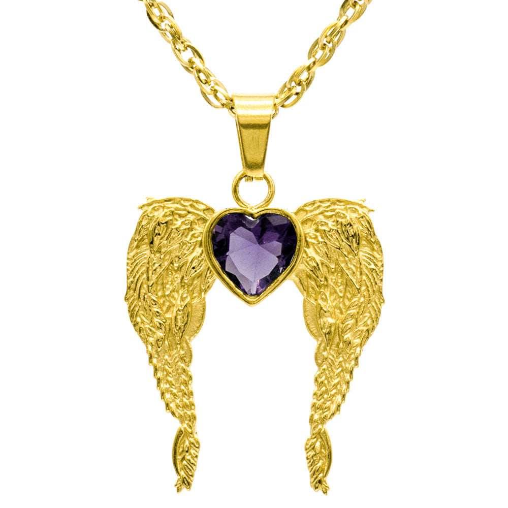 A Big Piece Of My Heart Lives In Heaven Stainless Steel Necklace - Guardian Angel Collection