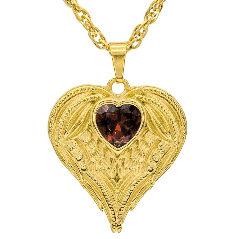 Always In My Heart Stainless Steel Birthstone Necklace - Guardian Angel Collection