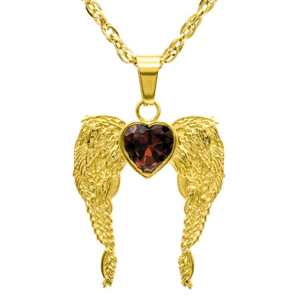 A Big Piece Of My Heart Lives In Heaven Stainless Steel Necklace - Guardian Angel Collection