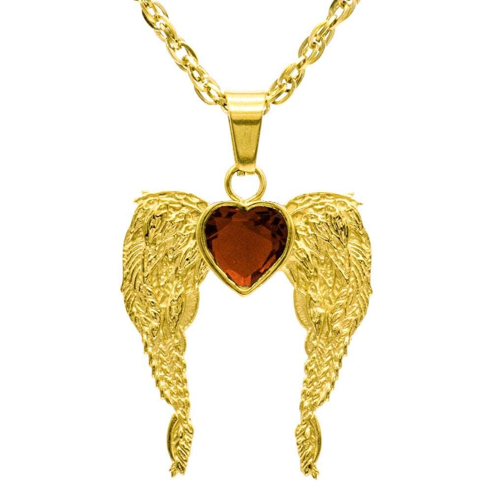 A Big Piece Of My Heart Lives In Heaven Stainless Steel Necklace - Guardian Angel Collection