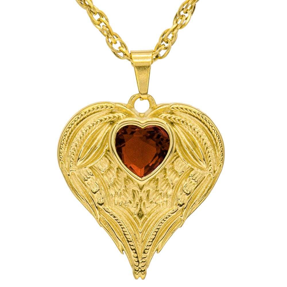 Always In My Heart Stainless Steel Birthstone Necklace - Guardian Angel Collection