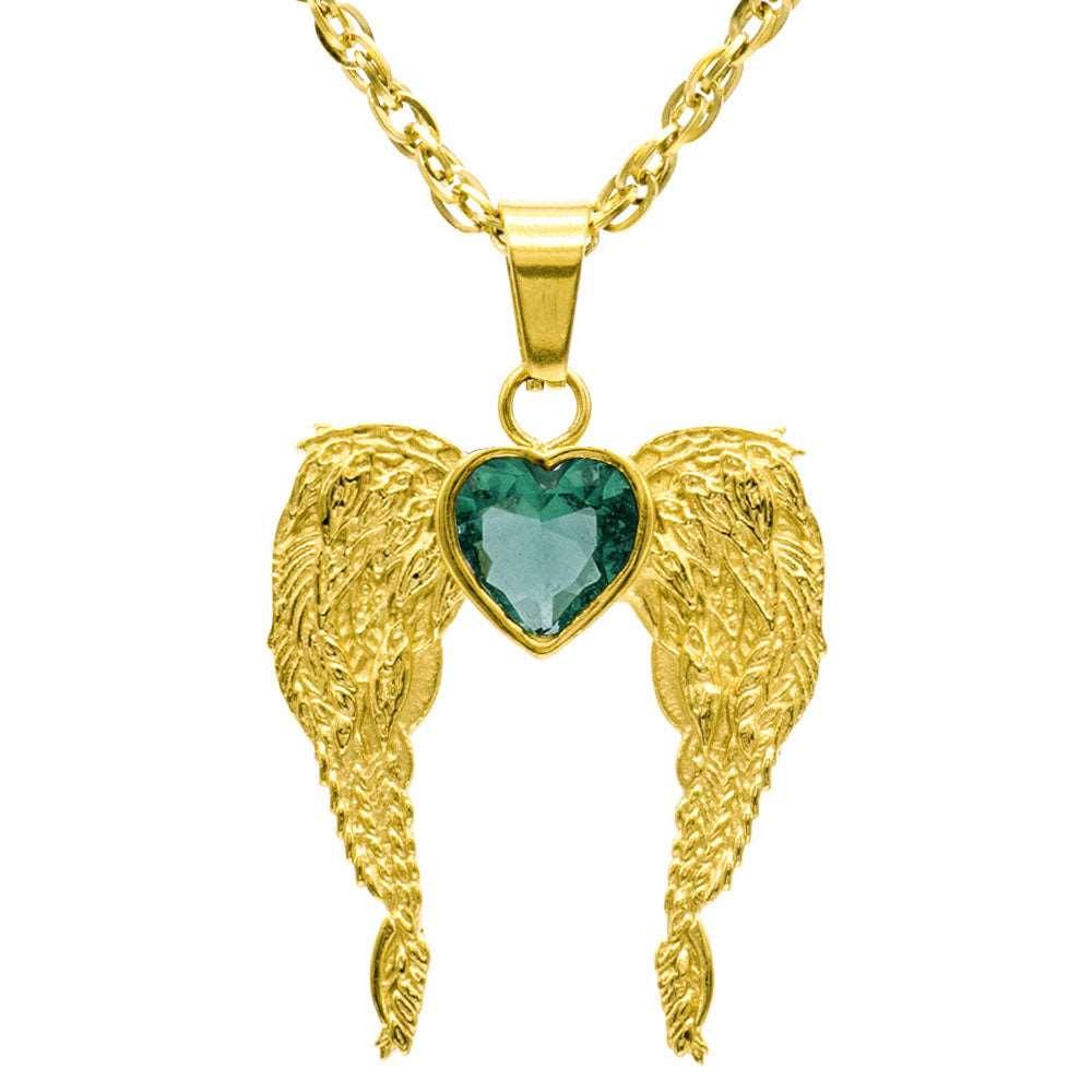 A Big Piece Of My Heart Lives In Heaven Stainless Steel Necklace - Guardian Angel Collection