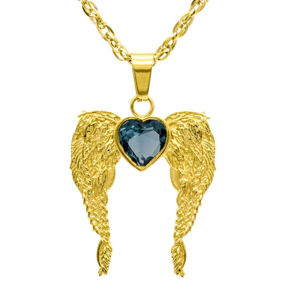 A Big Piece Of My Heart Lives In Heaven Stainless Steel Necklace - Guardian Angel Collection