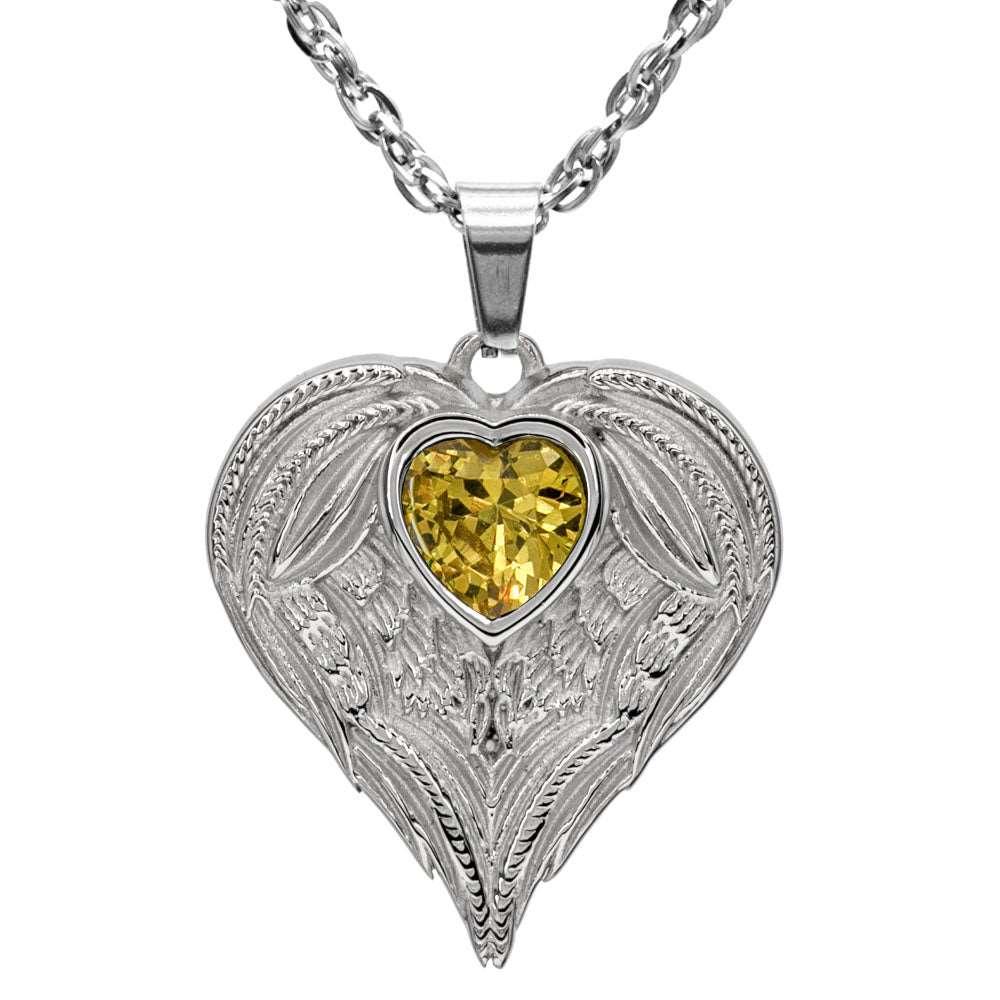 Always In My Heart Stainless Steel Birthstone Necklace - Guardian Angel Collection