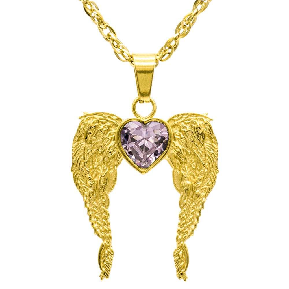 A Big Piece Of My Heart Lives In Heaven Stainless Steel Necklace - Guardian Angel Collection