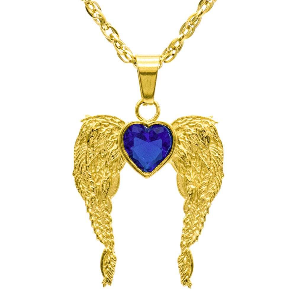 A Big Piece Of My Heart Lives In Heaven Stainless Steel Necklace - Guardian Angel Collection