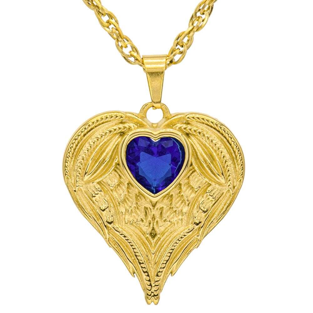 Always In My Heart Stainless Steel Birthstone Necklace - Guardian Angel Collection