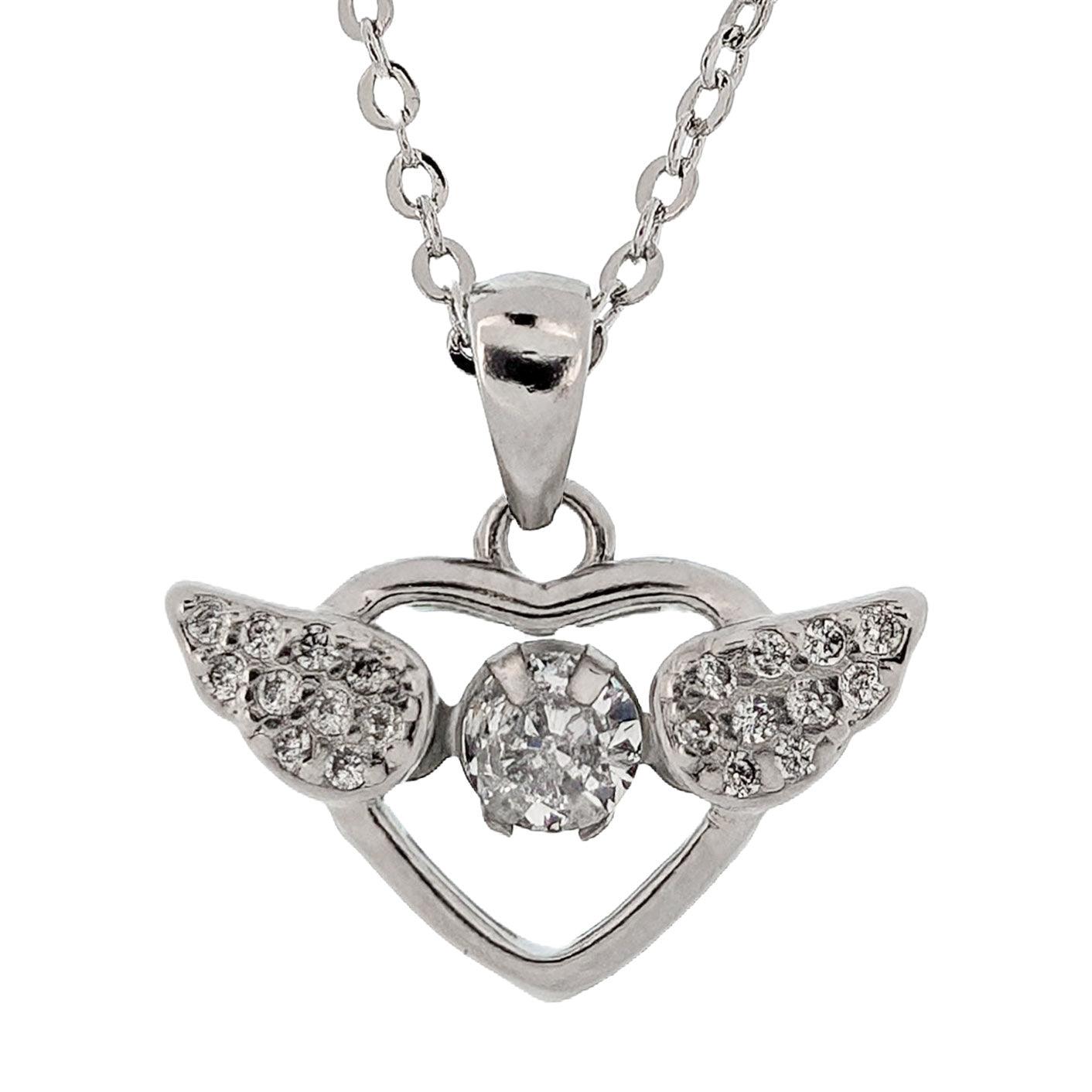 Crystal Wings Heart Necklace - Guardian Angel Collection