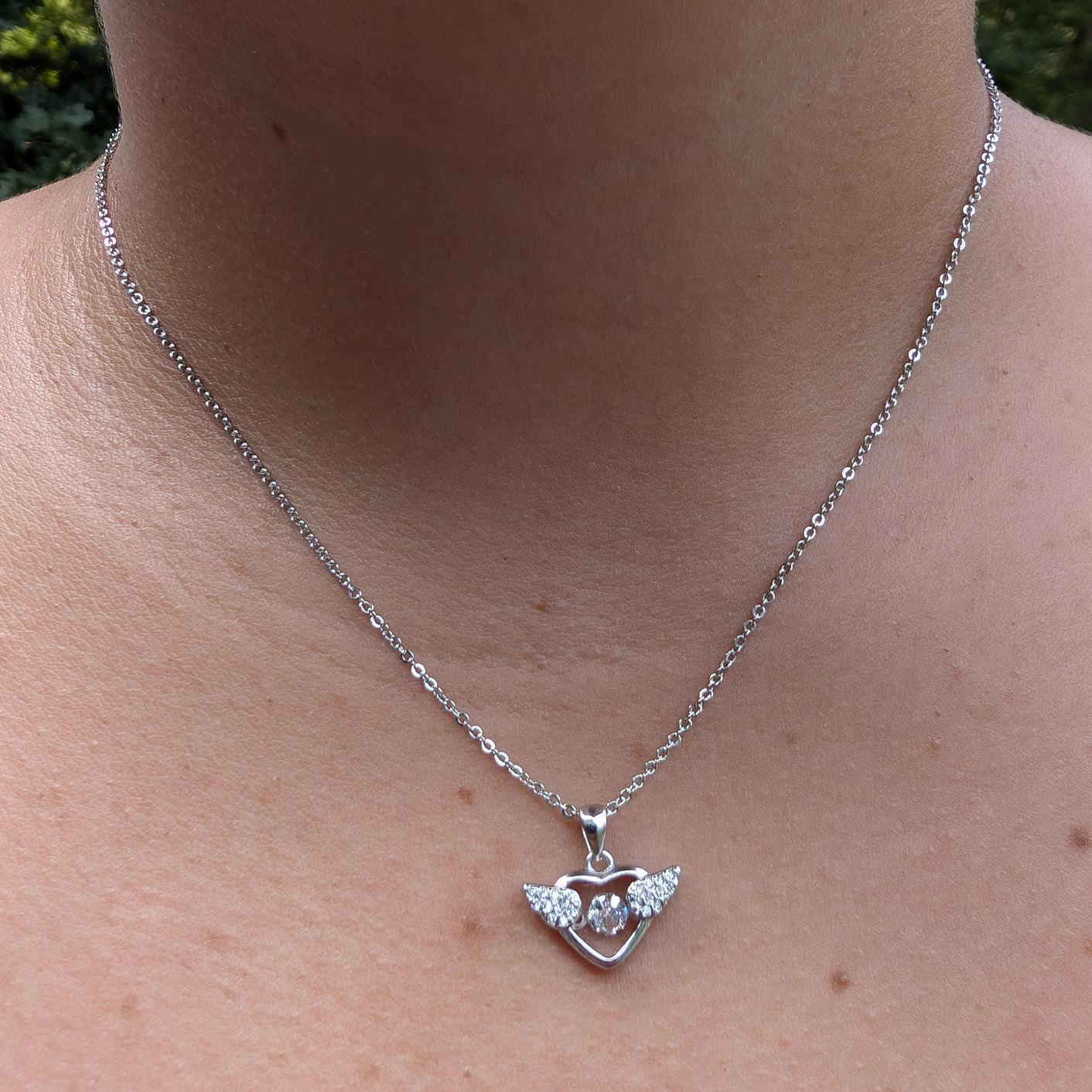 Crystal Wings Heart Necklace