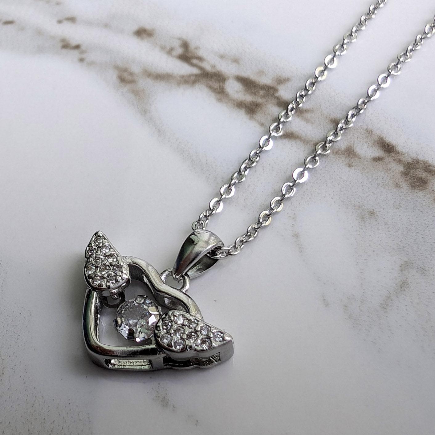 Crystal Wings Heart Necklace