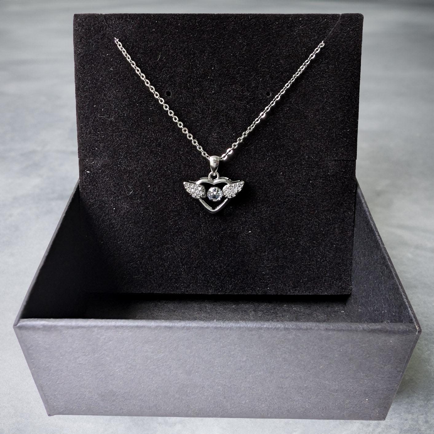 Crystal Wings Heart Necklace - Guardian Angel Collection