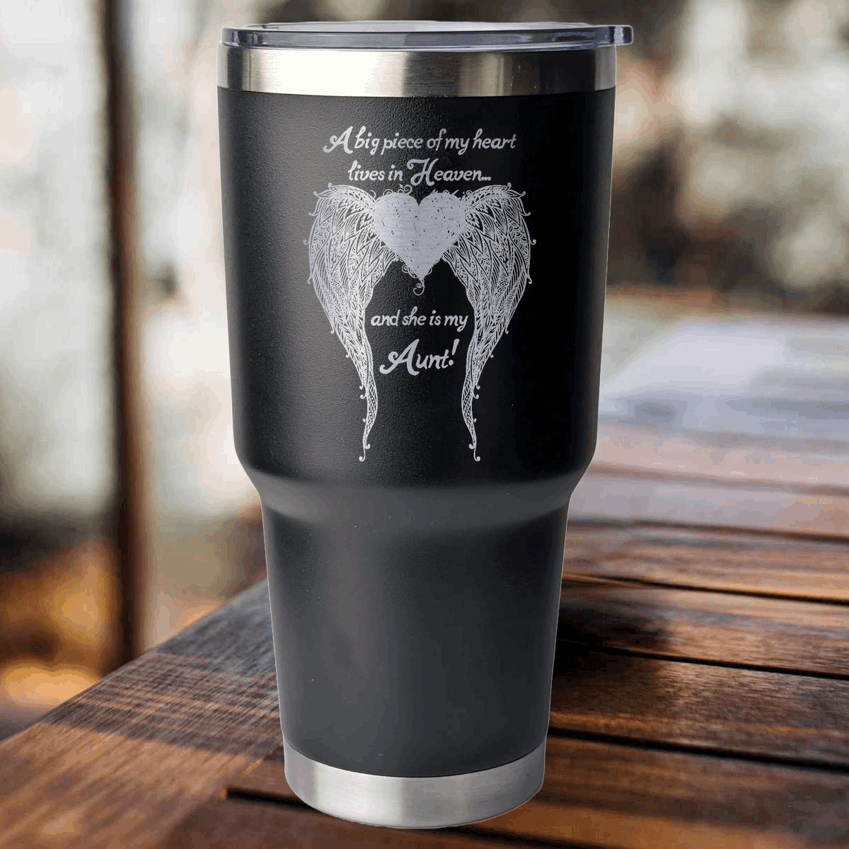 Aunt - A Big Piece of my Heart 30 Ounce Laser Etched Tumbler - Guardian Angel Collection