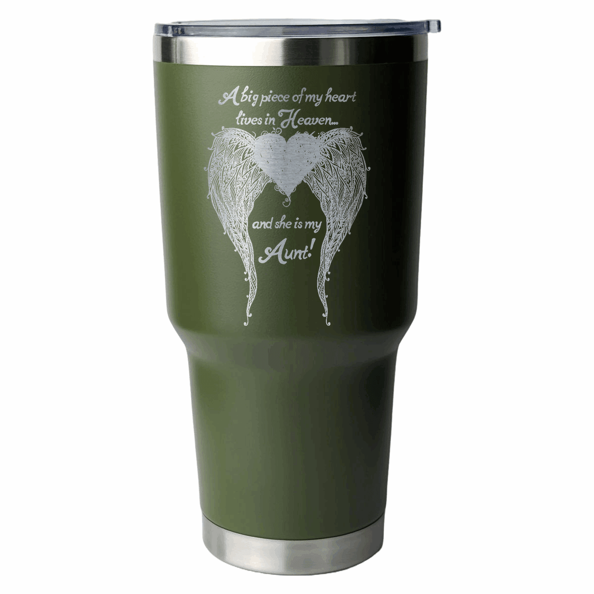 Aunt - A Big Piece of my Heart 30 Ounce Laser Etched Tumbler - Guardian Angel Collection