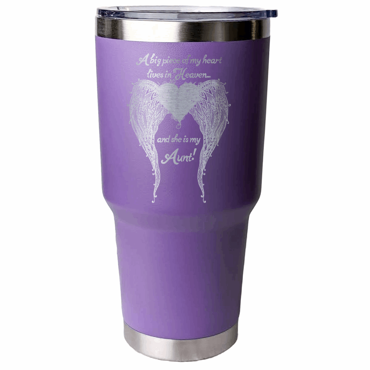 Aunt - A Big Piece of my Heart 30 Ounce Laser Etched Tumbler - Guardian Angel Collection
