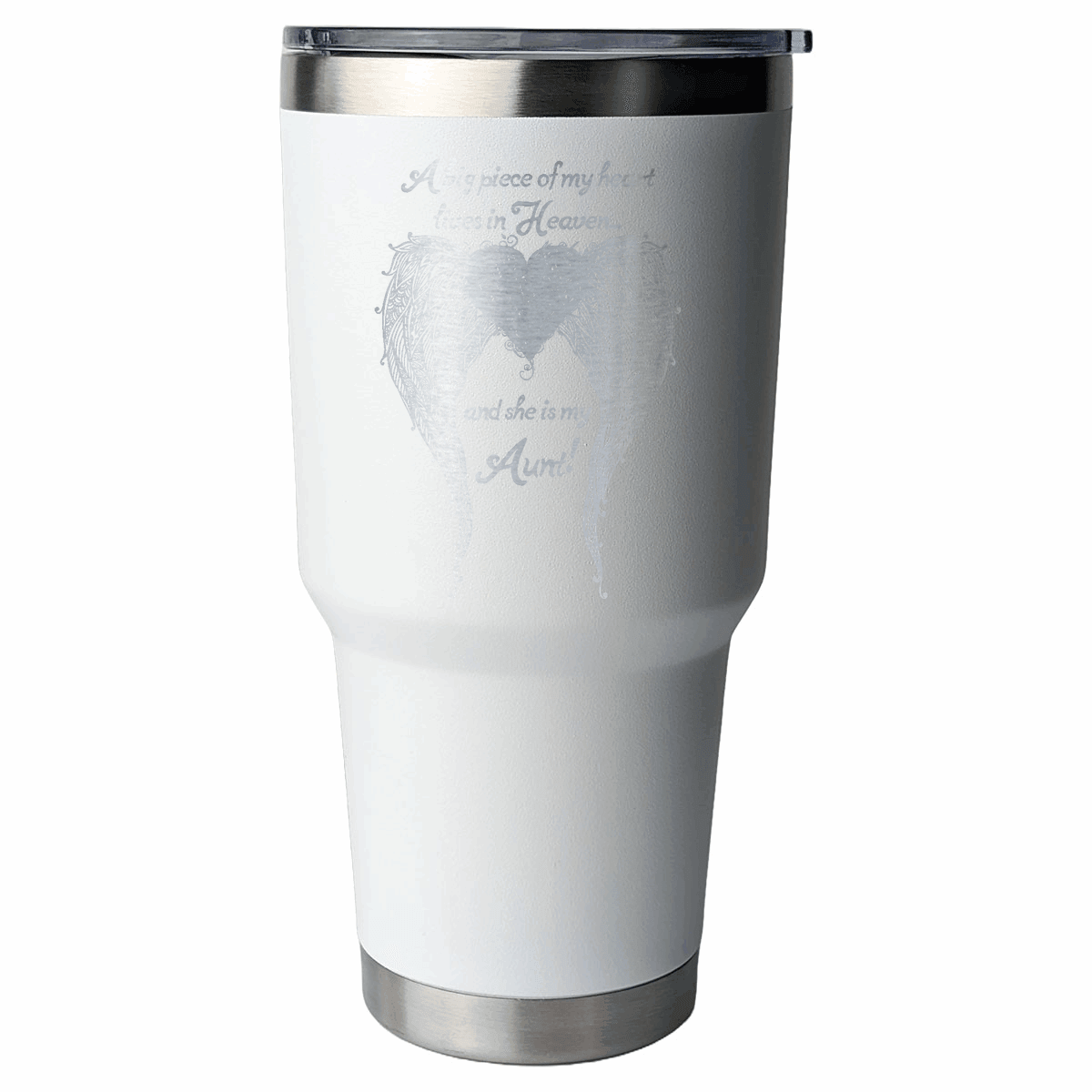 Aunt - A Big Piece of my Heart 30 Ounce Laser Etched Tumbler - Guardian Angel Collection