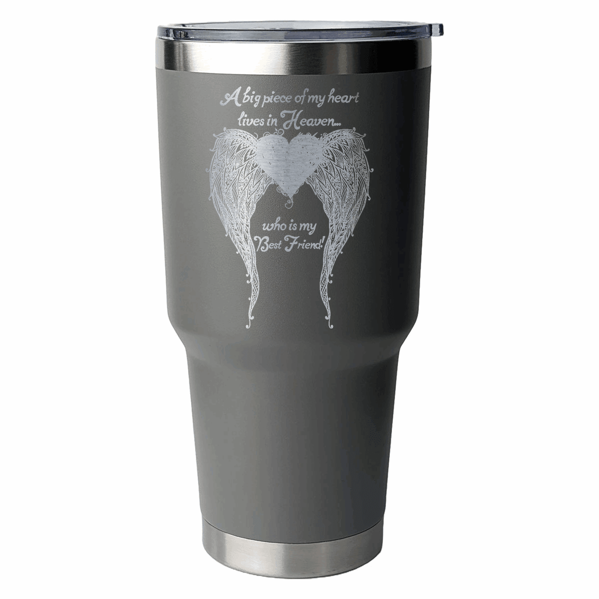 Best Friend - A Big Piece of my Heart 30 Ounce Laser Etched Tumbler - Guardian Angel Collection