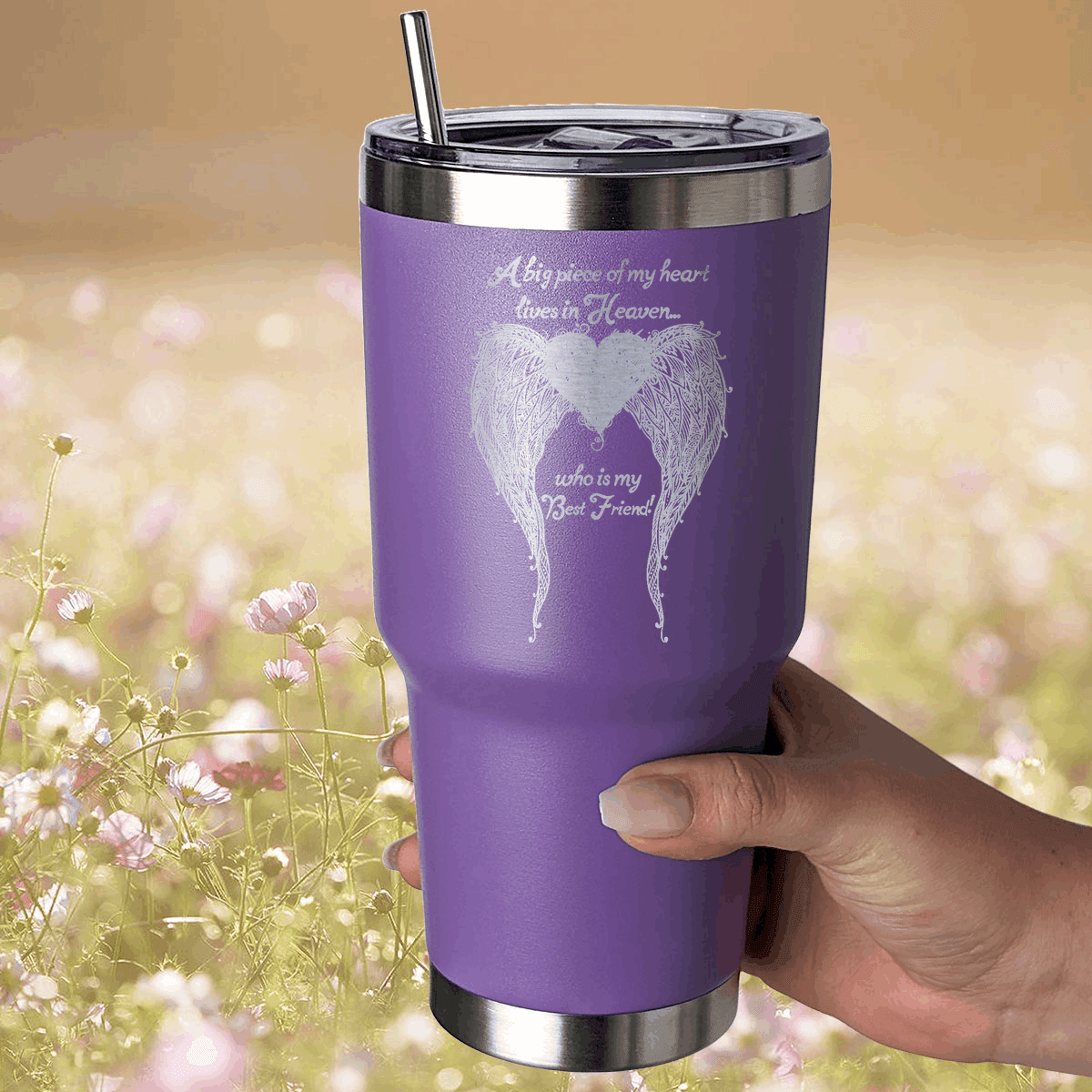 Best Friend - A Big Piece of my Heart 30 Ounce Laser Etched Tumbler - Guardian Angel Collection