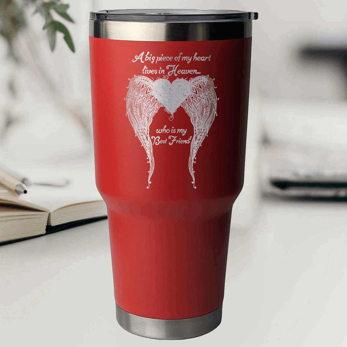 Best Friend - A Big Piece of my Heart 30 Ounce Laser Etched Tumbler - Guardian Angel Collection