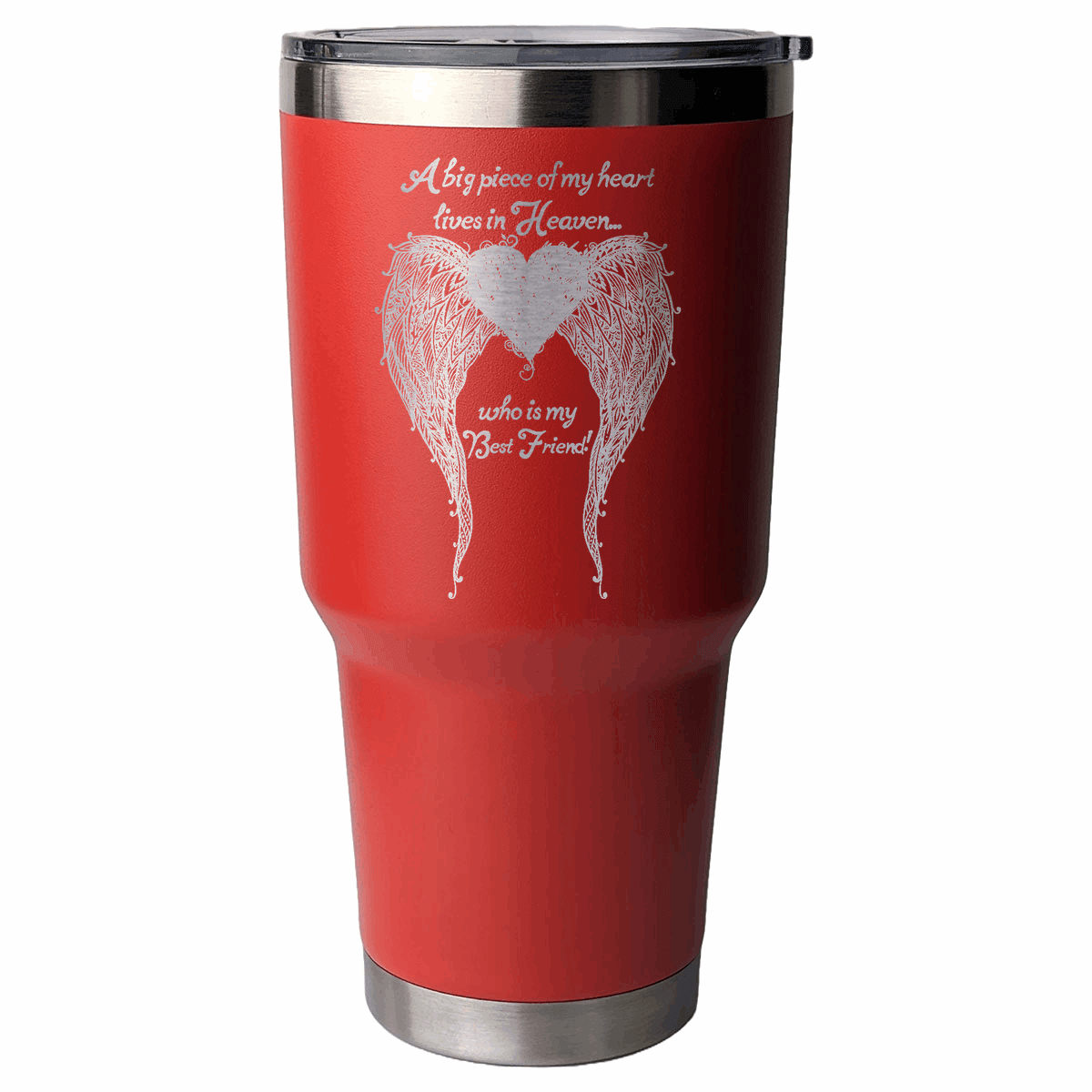 Best Friend - A Big Piece of my Heart 30 Ounce Laser Etched Tumbler - Guardian Angel Collection