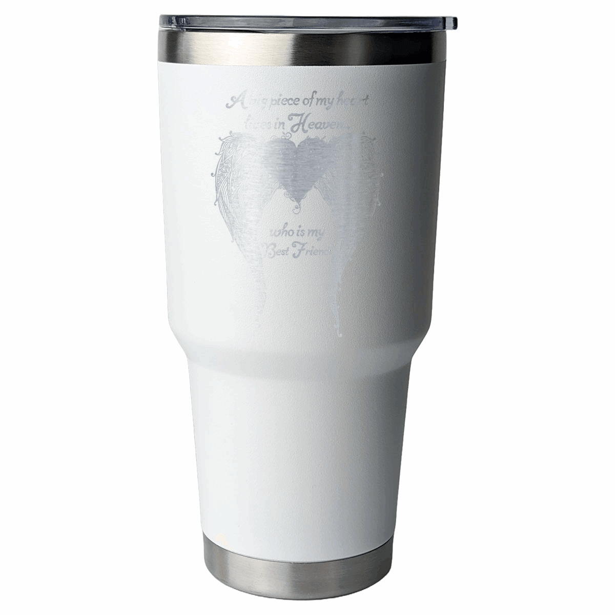 Best Friend - A Big Piece of my Heart 30 Ounce Laser Etched Tumbler - Guardian Angel Collection