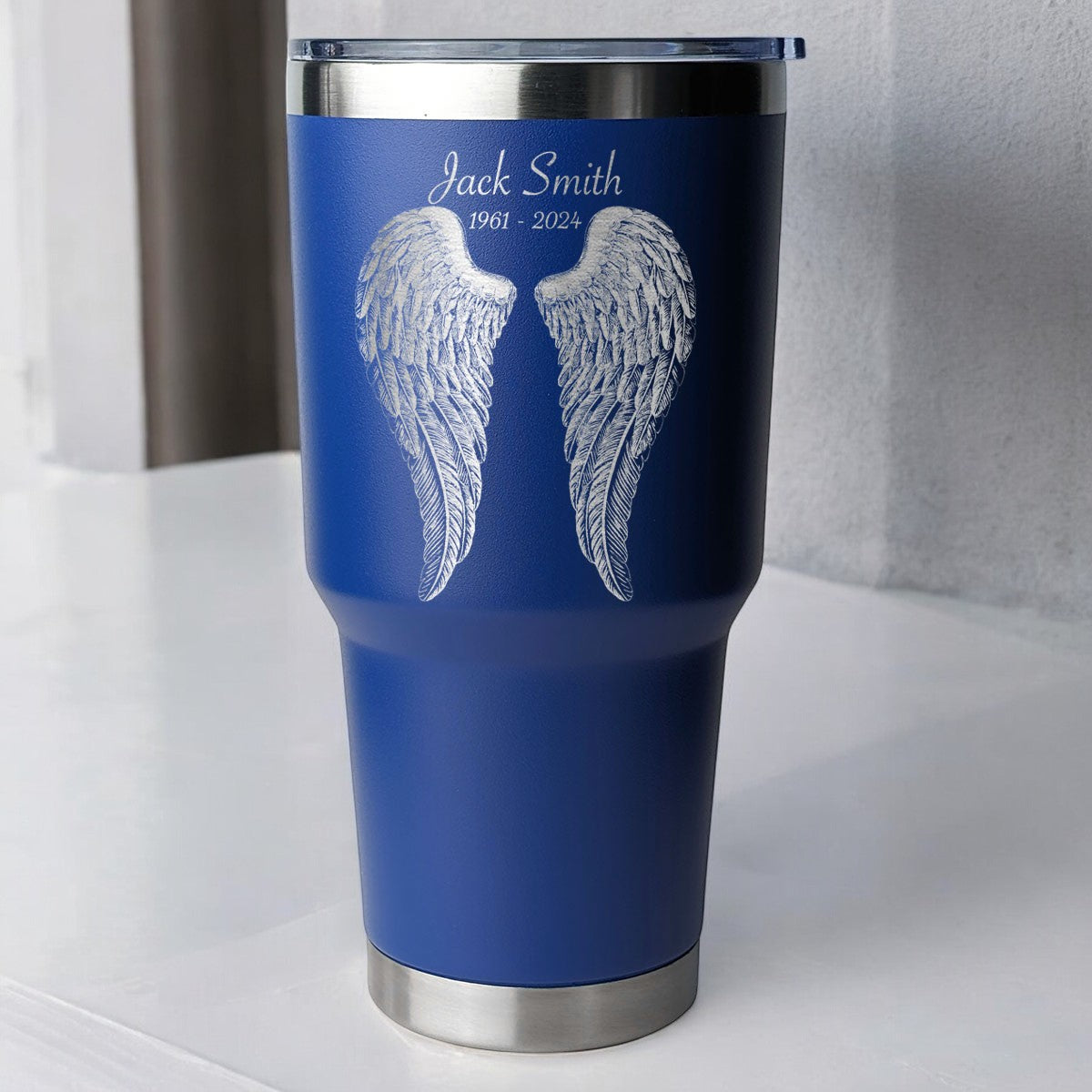 Wings of Remembrance 30 Ounce Personalized Laser Etched Tumbler