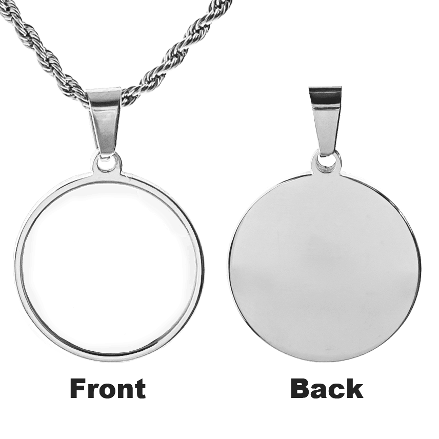 Custom Engravable Round Luxury Necklace - Guardian Angel Collection