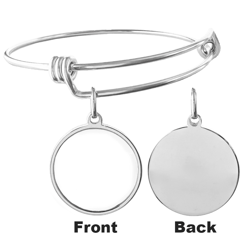 Custom Engravable Round Luxury Bangle - Guardian Angel Collection