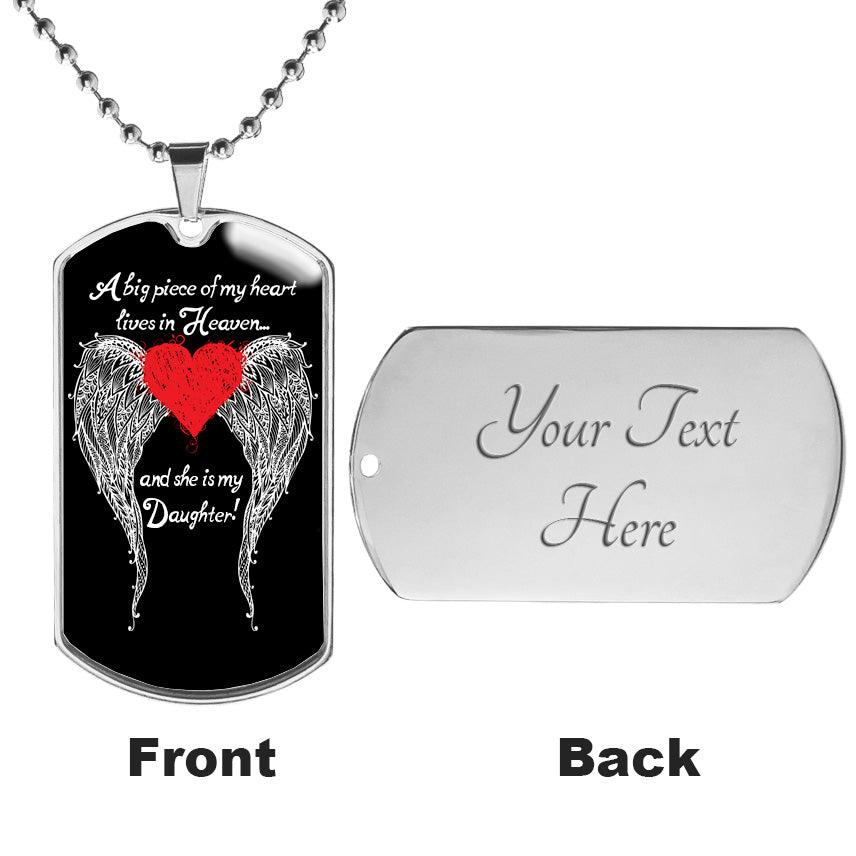 Daughter - A Big Piece of my Heart Engravable Luxury Dog Tag - Guardian Angel Collection