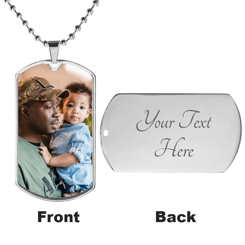 Custom Engravable Photo Dog Tag - Guardian Angel Collection