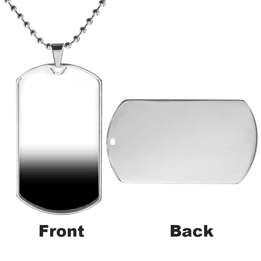 Custom Engravable Photo Dog Tag - Bottom Message - Guardian Angel Collection