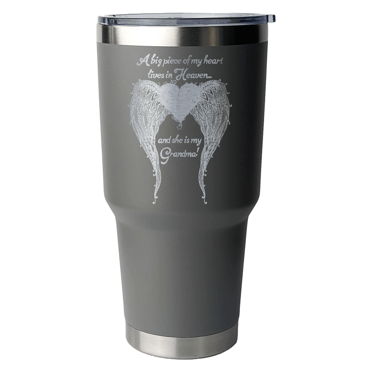 Grandma - A Big Piece of my Heart 30 Ounce Laser Etched Tumbler - Guardian Angel Collection