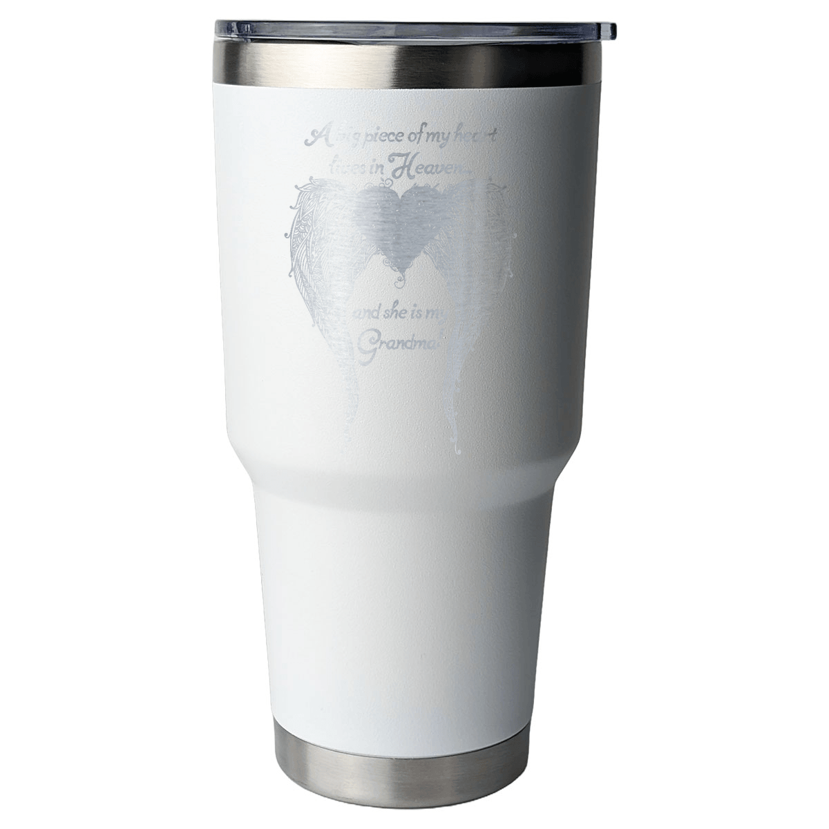 Grandma - A Big Piece of my Heart 30 Ounce Laser Etched Tumbler - Guardian Angel Collection