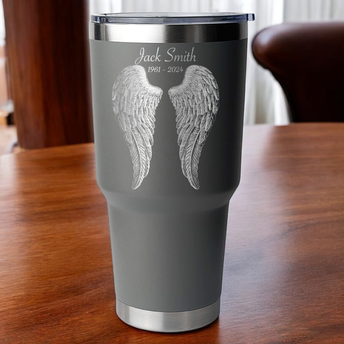 Wings of Remembrance 30 Ounce Personalized Laser Etched Tumbler