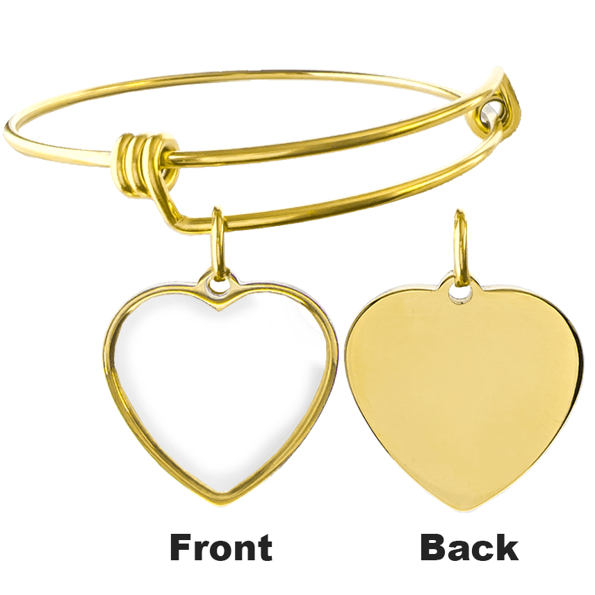 Custom Engravable Heart Bangle - Guardian Angel Collection