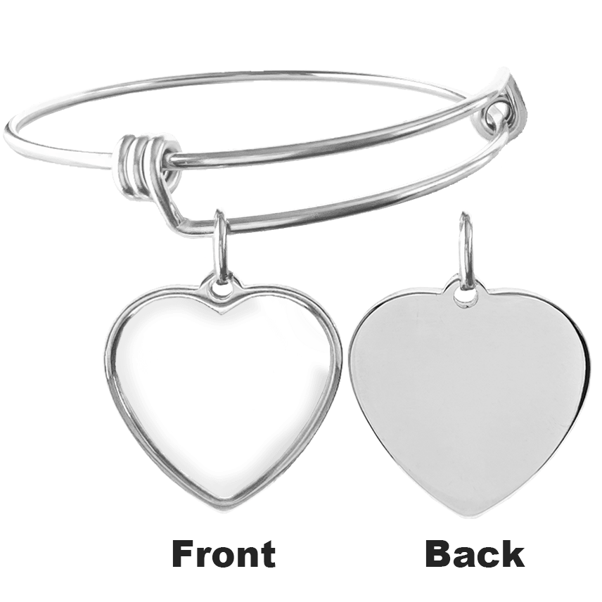 Custom Engravable Heart Bangle - Guardian Angel Collection