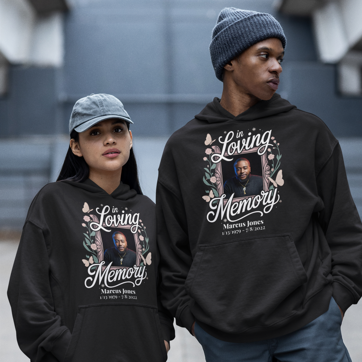 In Loving Memory Personalized Memorial T-Shirt – Custom Photo, Name & Dates