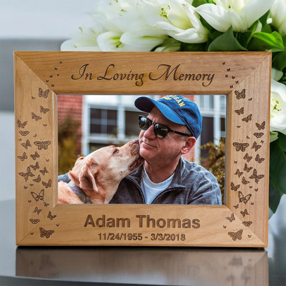 Work Memory Picture Frame In Loving Memory Picture Frame - Personalized - Guardian Angel Collection