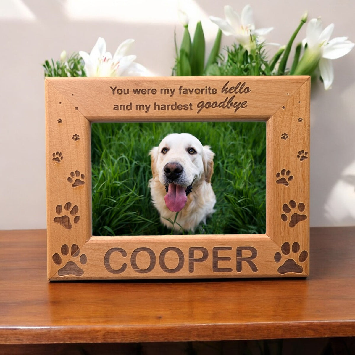 Dog Memorial Picture Frame - Favorite Hello