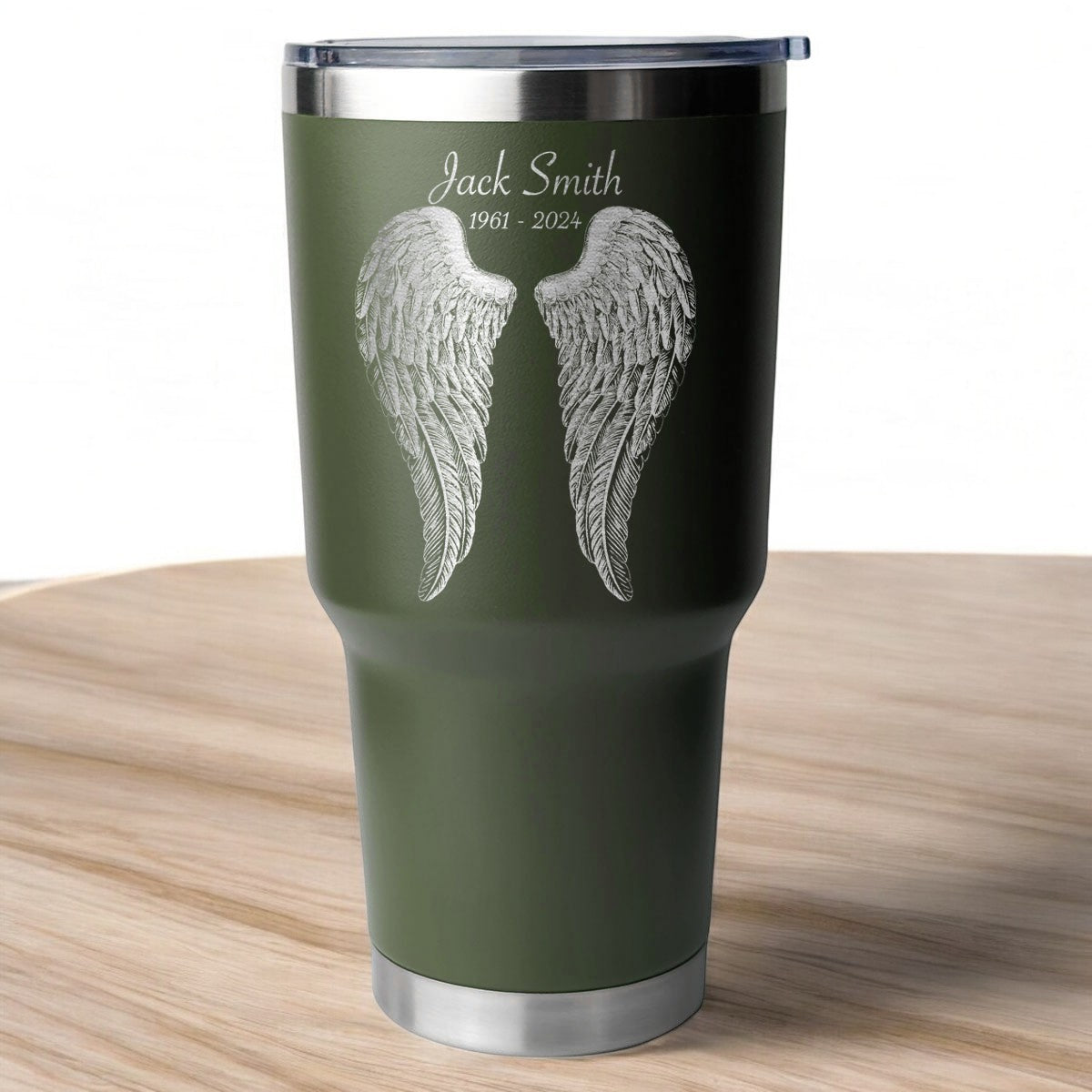 Wings of Remembrance 30 Ounce Personalized Laser Etched Tumbler