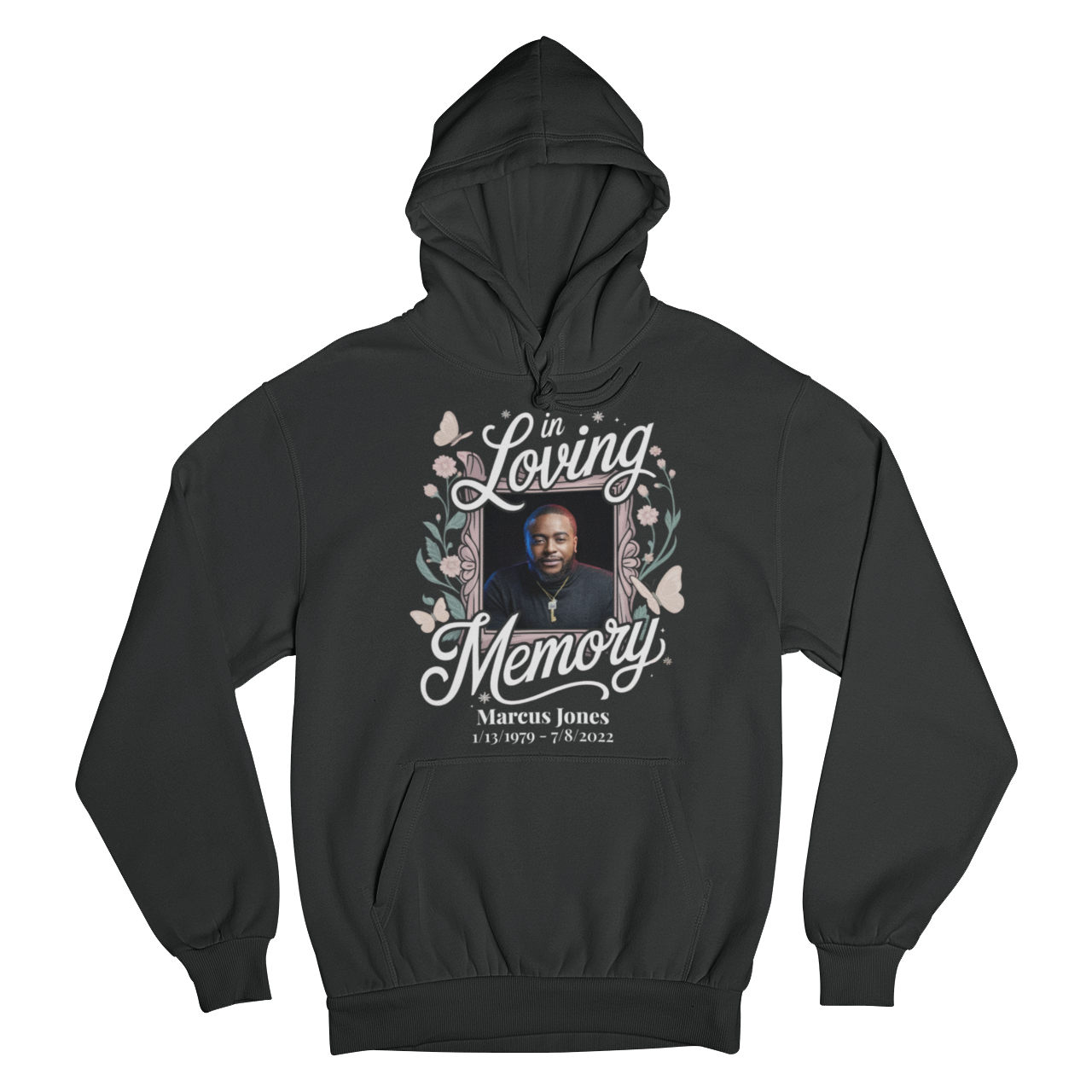 In Loving Memory Personalized Memorial Hoodie – Custom Photo, Name & Dates