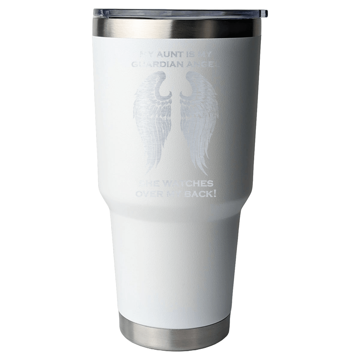 My Aunt is my Guardian Angel 30 Ounce Laser Etched Tumbler - Guardian Angel Collection