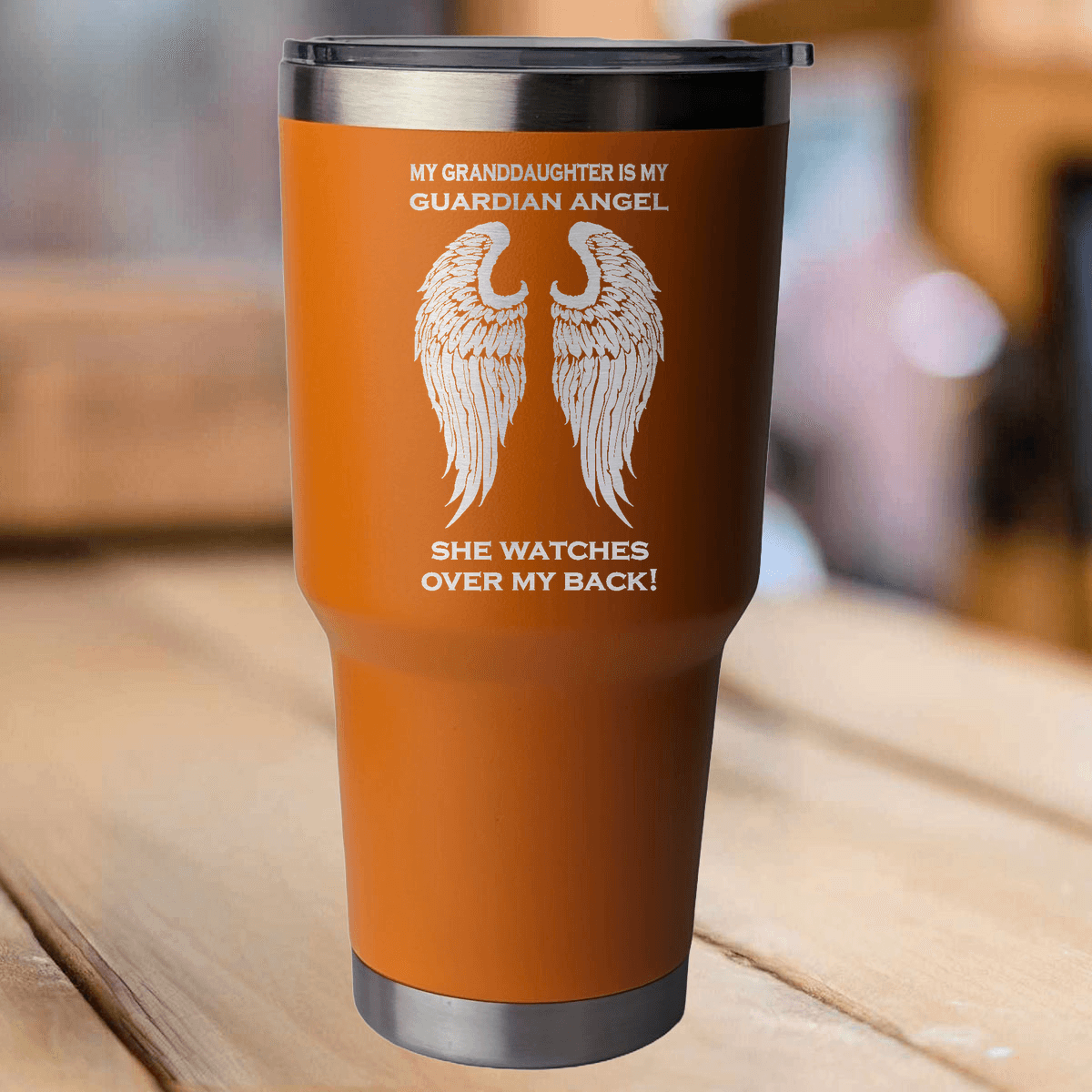 My Granddaughter is my Guardian Angel 30 Ounce Laser Etched Tumbler - Guardian Angel Collection